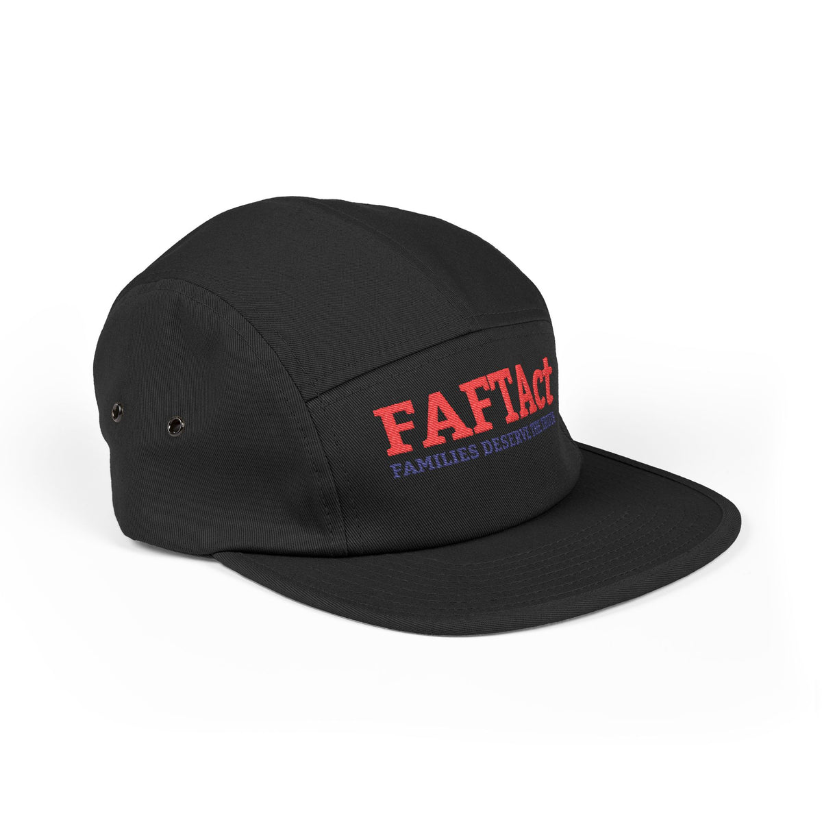 Embroidered FAFTAct Khaki 5-Panel Cap — 'Families Deserve the Truth'