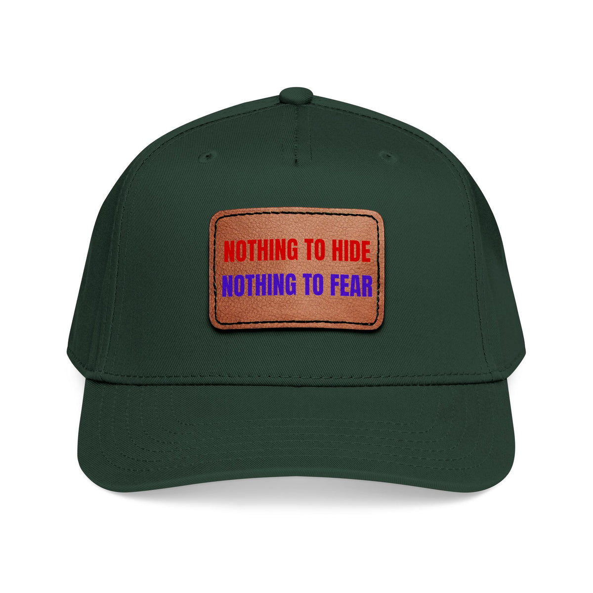 Nothing to Hide Mid Profile Baseball Cap with Leather Patch (Rectangle)