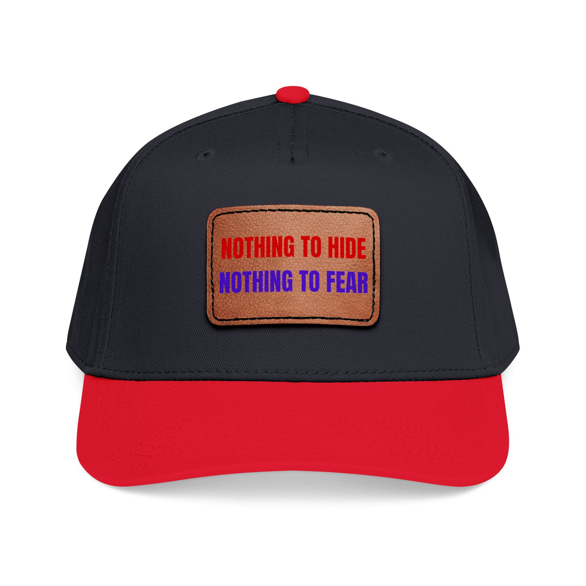 Nothing to Hide Mid Profile Baseball Cap with Leather Patch (Rectangle)