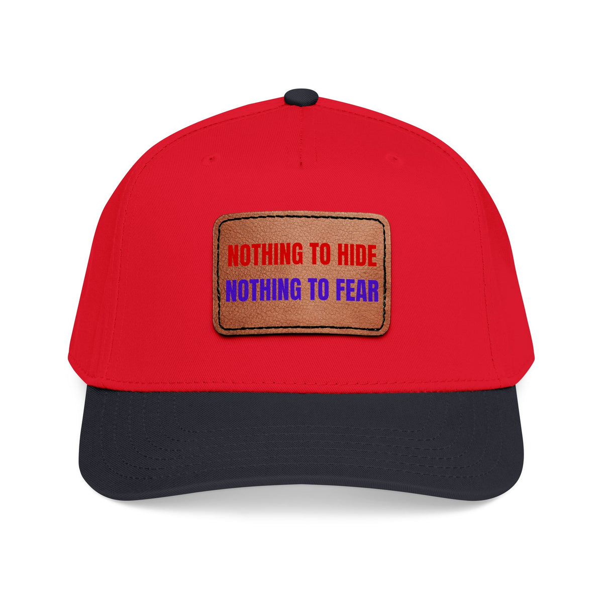 Nothing to Hide Mid Profile Baseball Cap with Leather Patch (Rectangle)