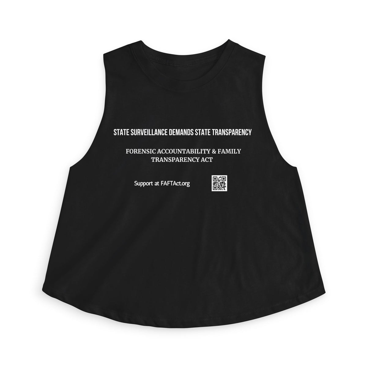 Women's Crop Top — "State Surveillance Demands State Transparency" Advocacy Tank