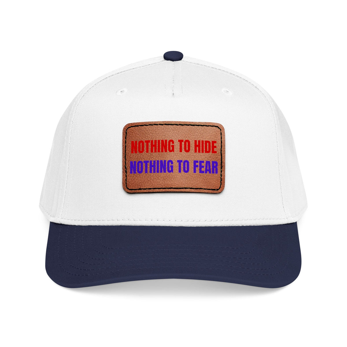Nothing to Hide Mid Profile Baseball Cap with Leather Patch (Rectangle)