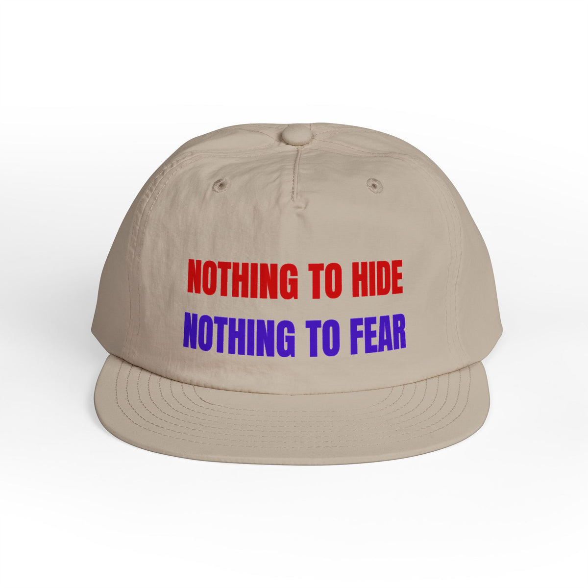 Surf Cap — "Nothing to Hide, Nothing to Fear" Embroidered Streetwear Hat
