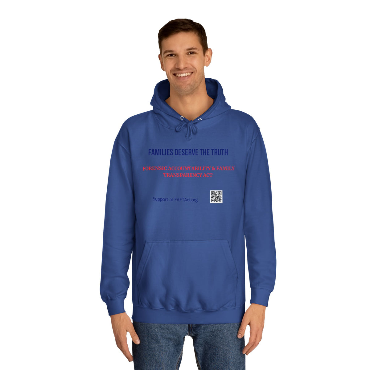 Families Deserve The Truth Hoodie (Red/Blue) Colors