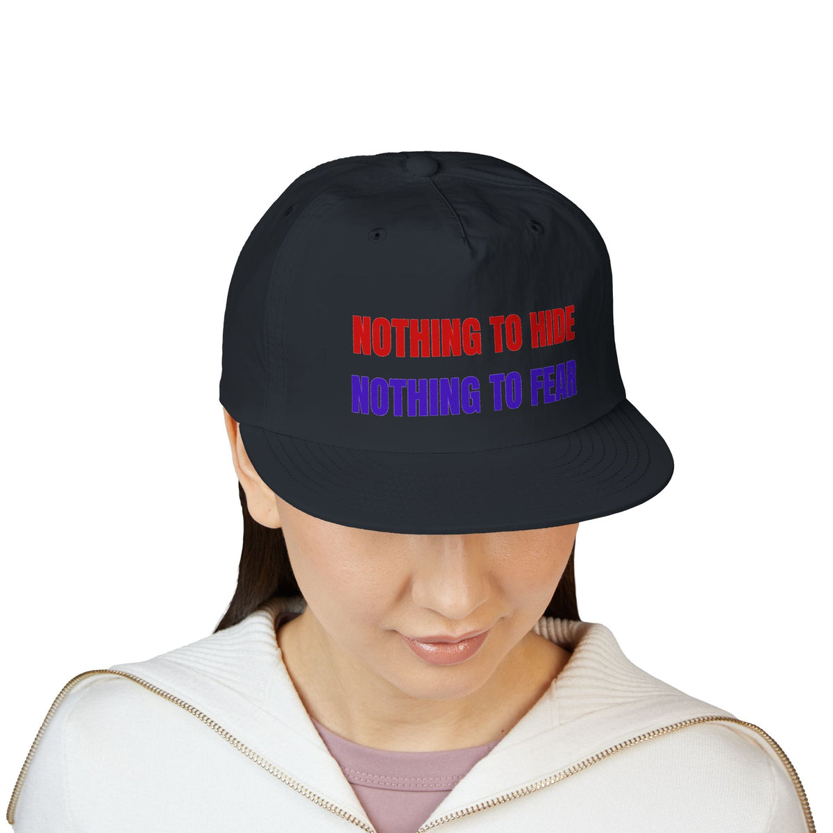 Surf Cap — "Nothing to Hide, Nothing to Fear" Embroidered Streetwear Hat