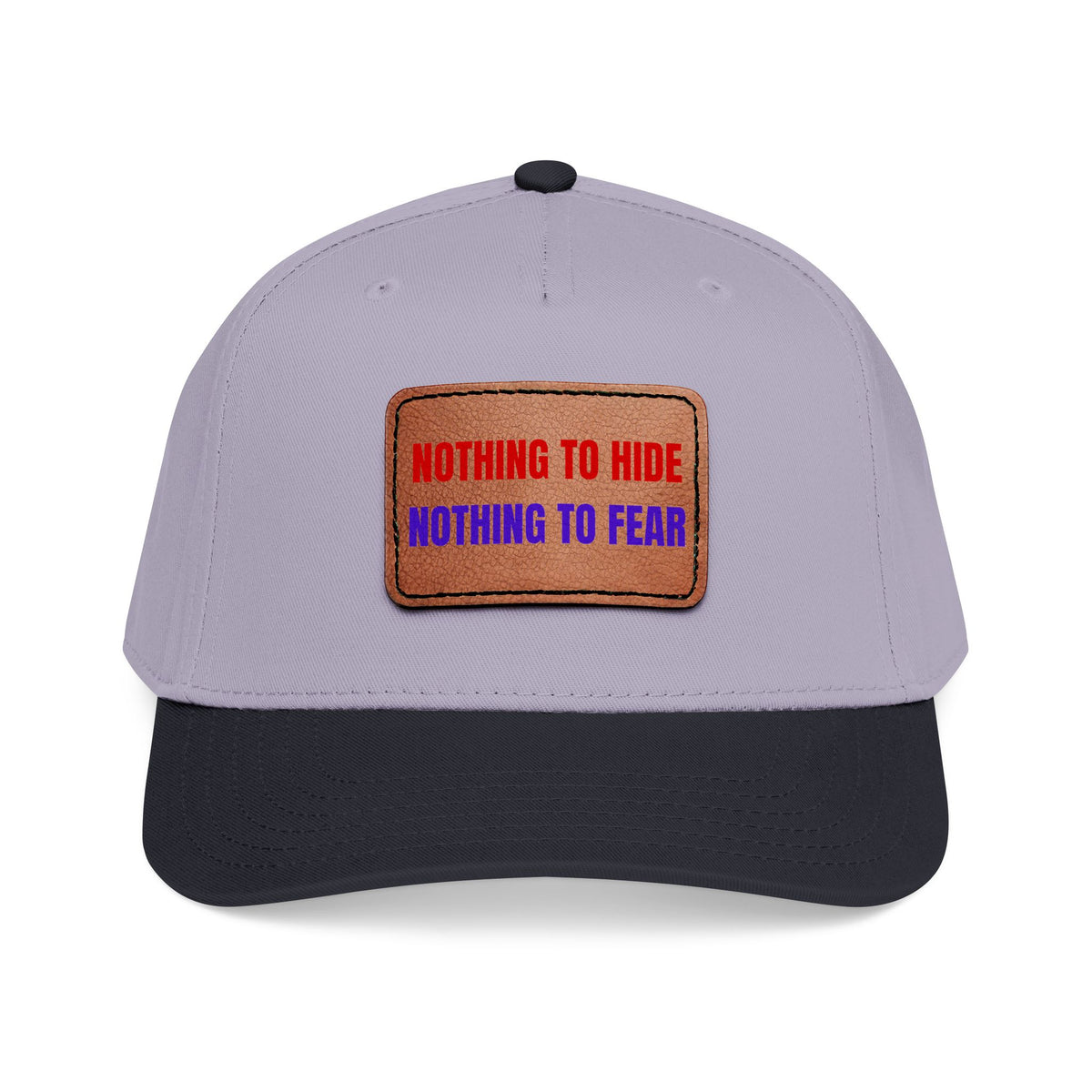 Nothing to Hide Mid Profile Baseball Cap with Leather Patch (Rectangle)