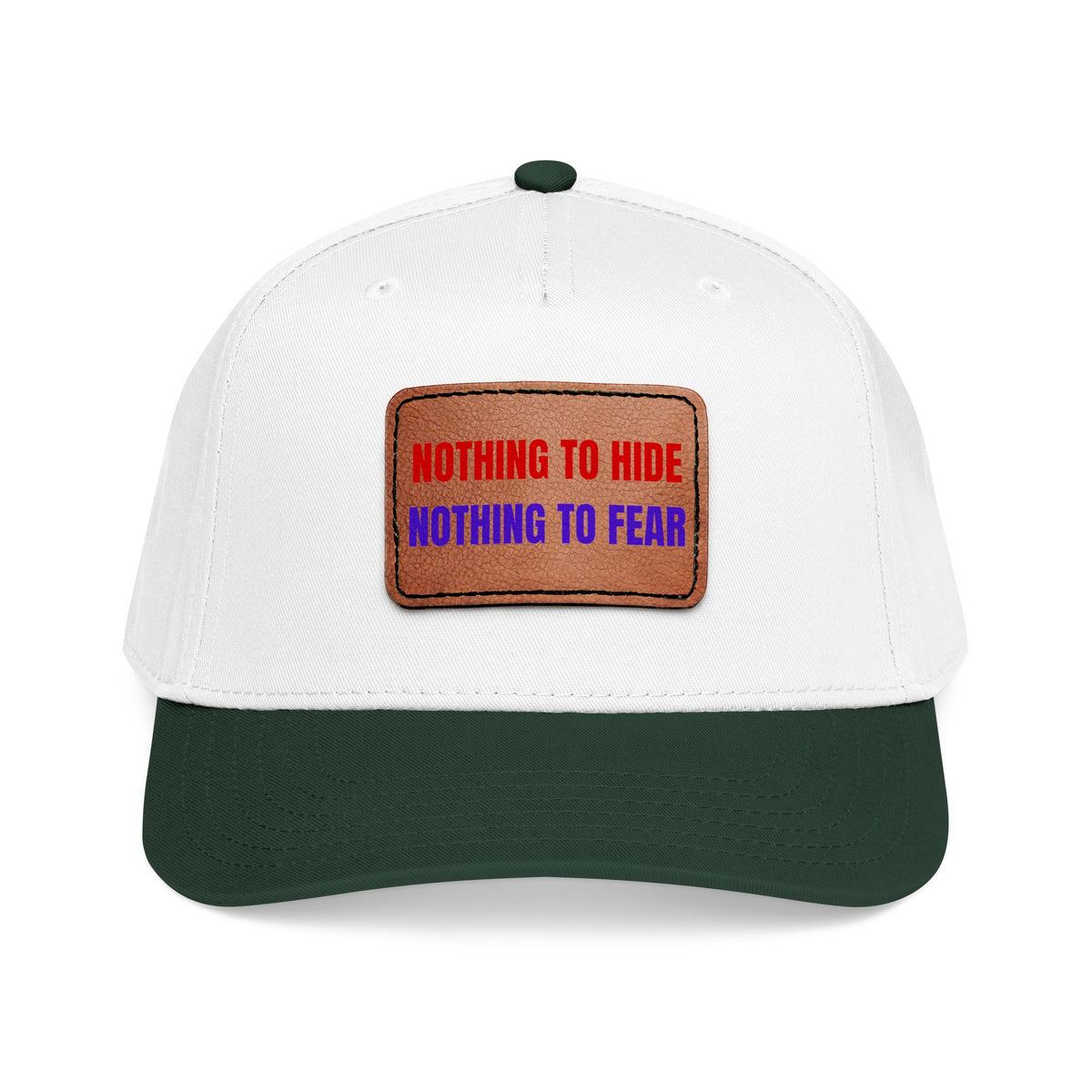 Nothing to Hide Mid Profile Baseball Cap with Leather Patch (Rectangle)