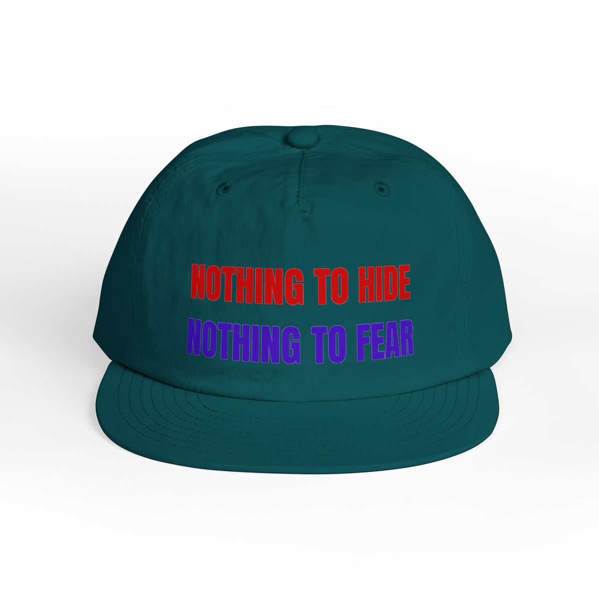 Surf Cap — "Nothing to Hide, Nothing to Fear" Embroidered Streetwear Hat