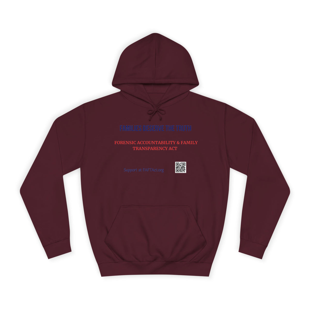Families Deserve The Truth Hoodie (Red/Blue) Colors
