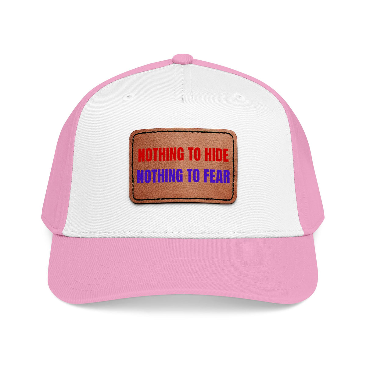 Nothing to Hide Mid Profile Baseball Cap with Leather Patch (Rectangle)