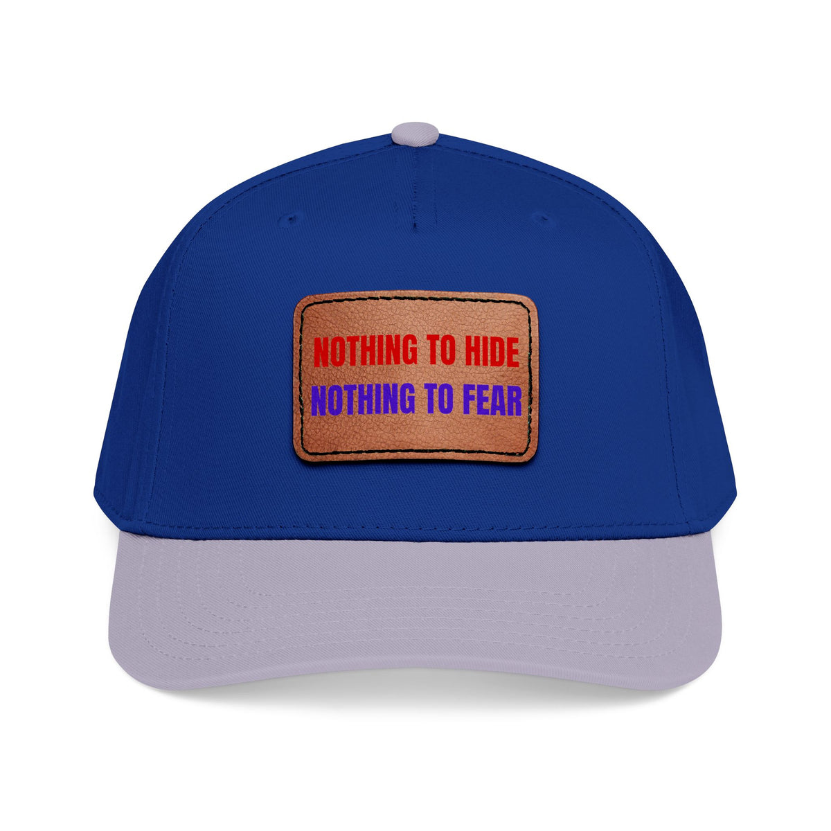 Nothing to Hide Mid Profile Baseball Cap with Leather Patch (Rectangle)