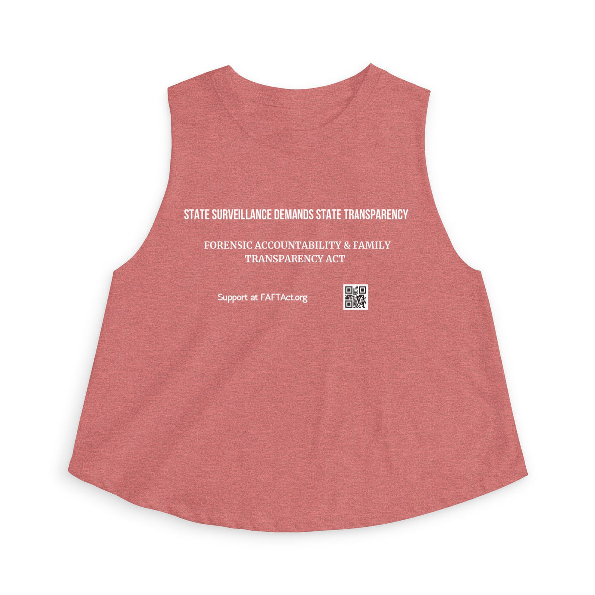 Women's Crop Top — "State Surveillance Demands State Transparency" Advocacy Tank