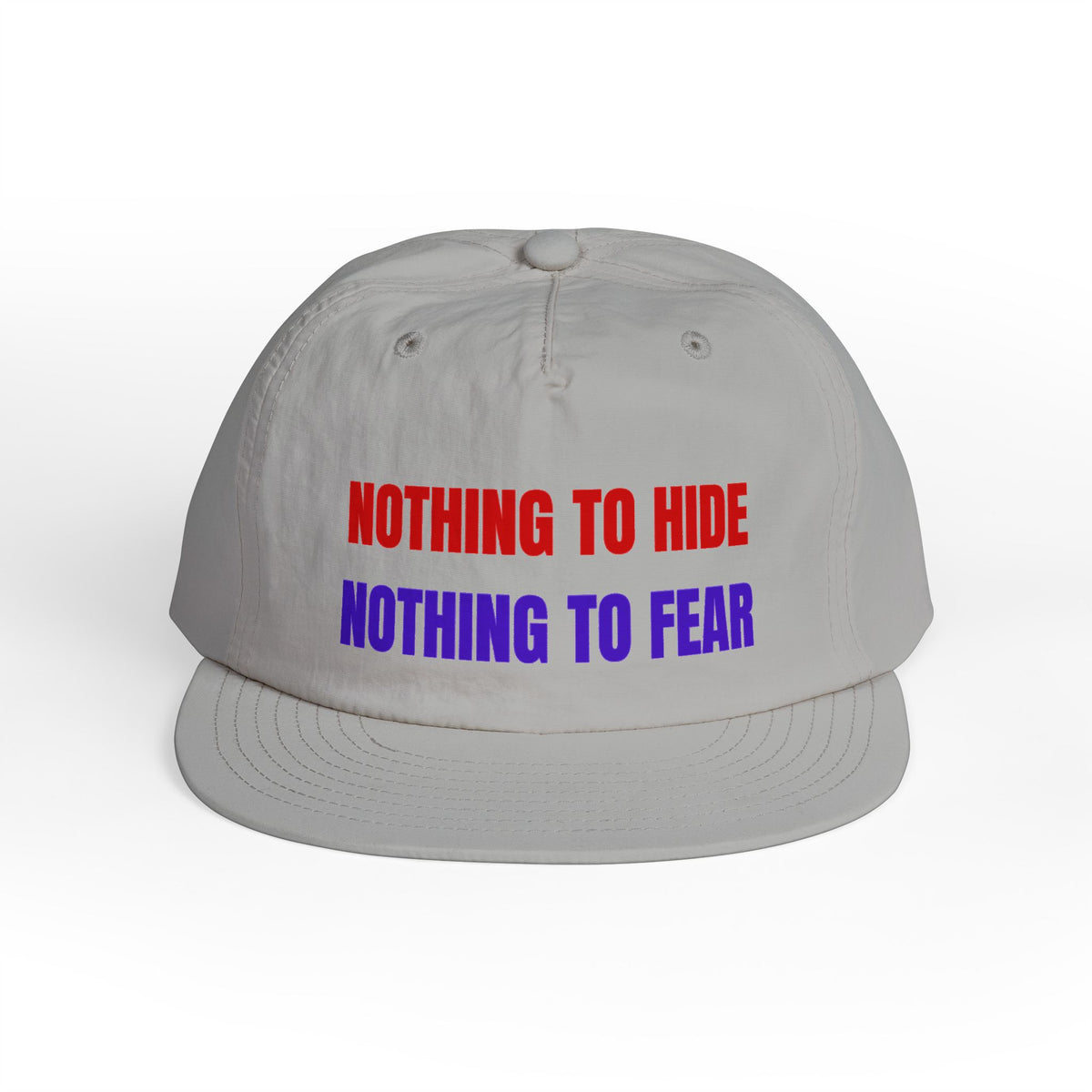 Surf Cap — "Nothing to Hide, Nothing to Fear" Embroidered Streetwear Hat