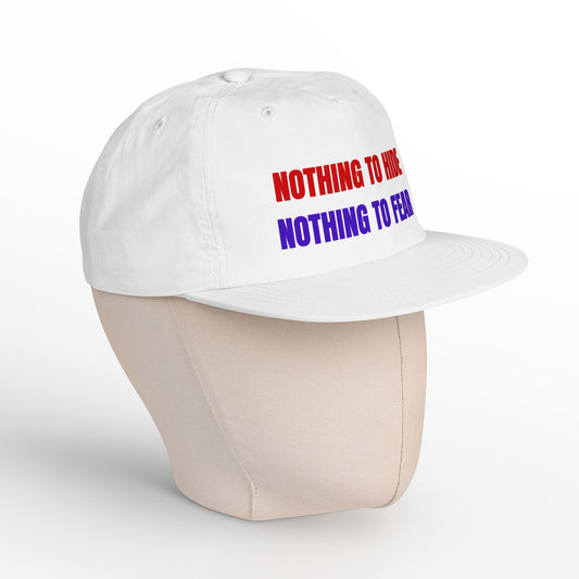 Surf Cap — "Nothing to Hide, Nothing to Fear" Embroidered Streetwear Hat