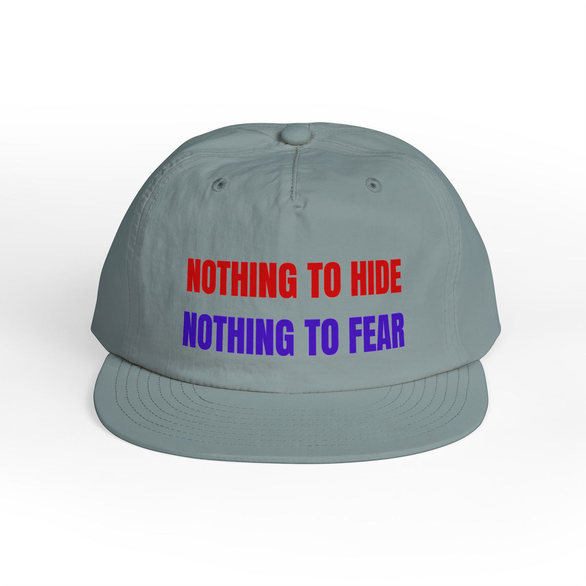 Surf Cap — "Nothing to Hide, Nothing to Fear" Embroidered Streetwear Hat