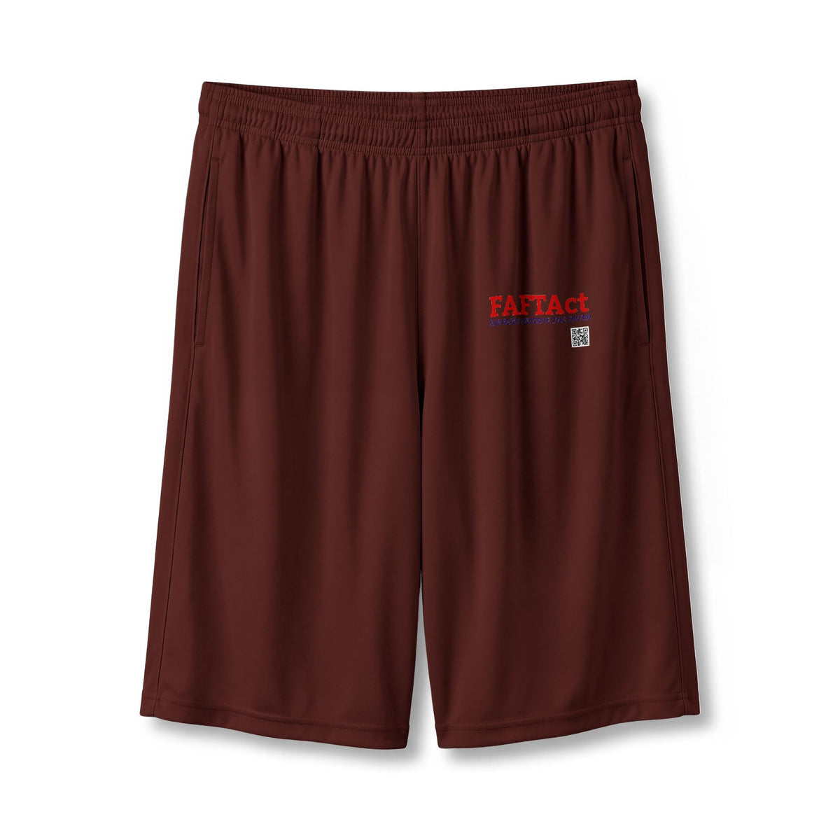 Athletic Shorts — "FATFact" Pocketed 7" Performance Shorts