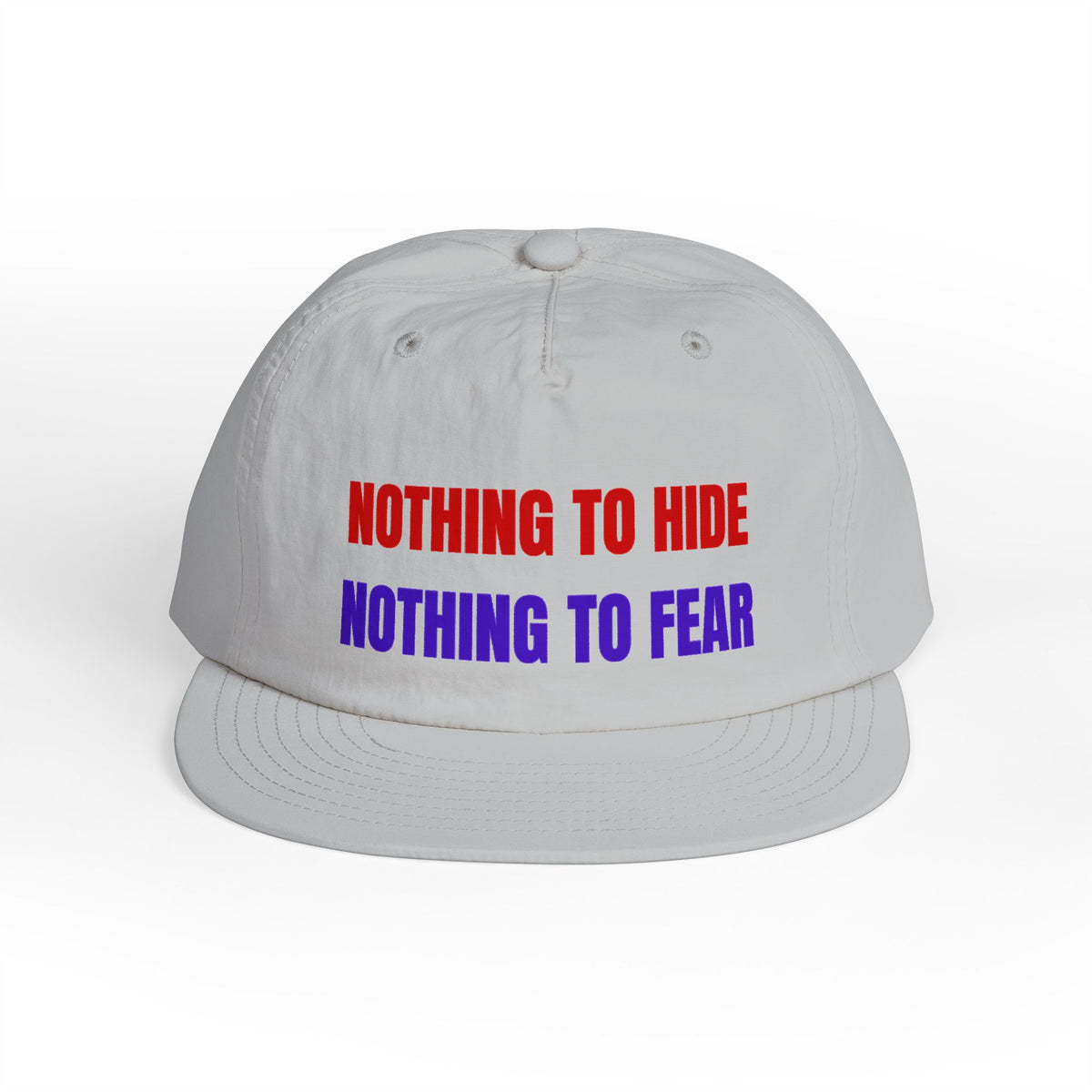 Surf Cap — "Nothing to Hide, Nothing to Fear" Embroidered Streetwear Hat