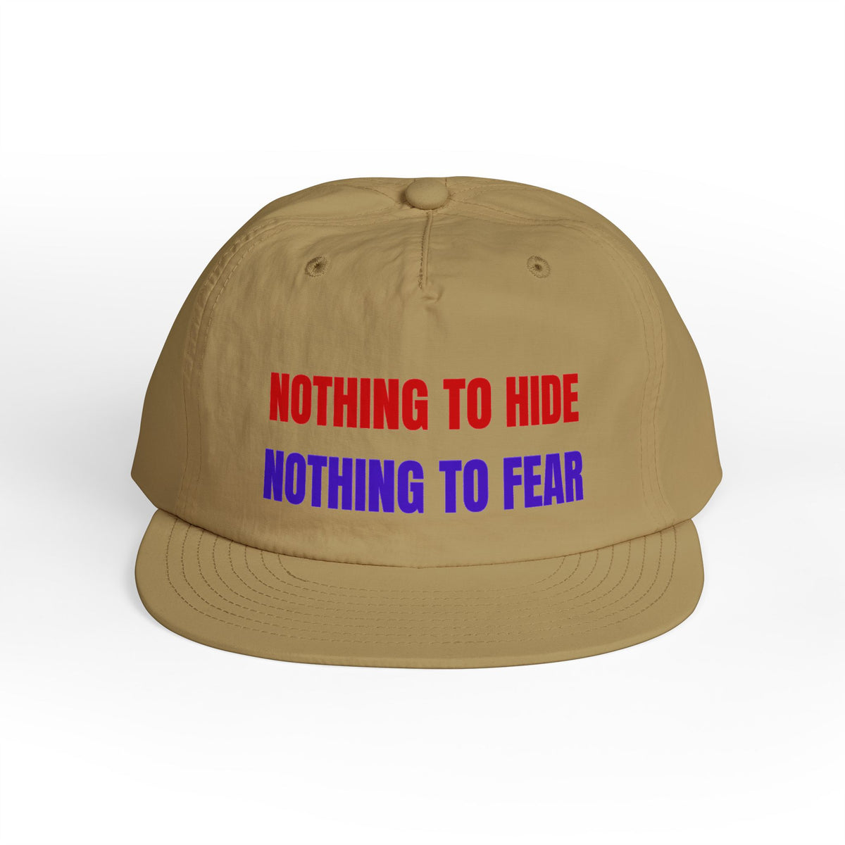 Surf Cap — "Nothing to Hide, Nothing to Fear" Embroidered Streetwear Hat