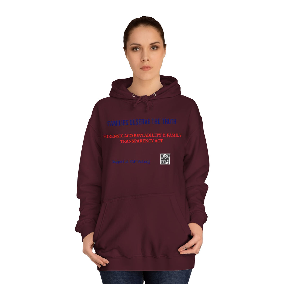 Families Deserve The Truth Hoodie (Red/Blue) Colors