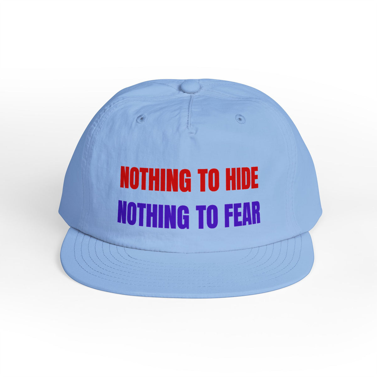 Surf Cap — "Nothing to Hide, Nothing to Fear" Embroidered Streetwear Hat
