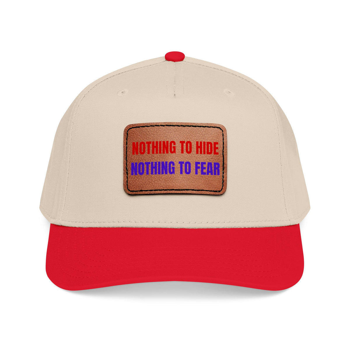 Nothing to Hide Mid Profile Baseball Cap with Leather Patch (Rectangle)