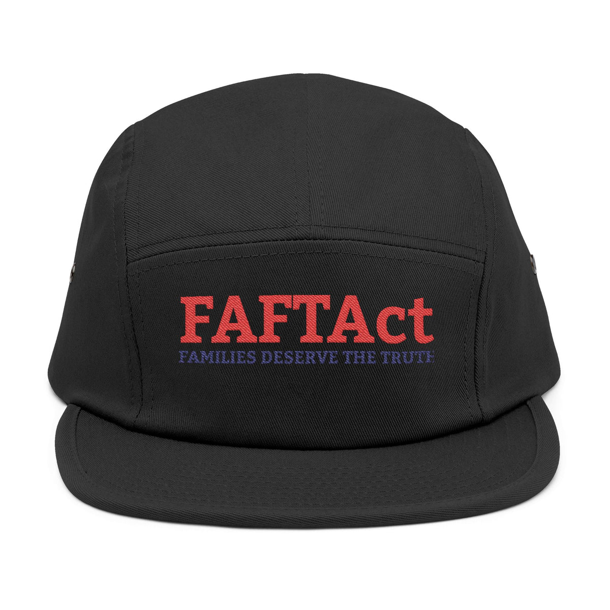 Embroidered FAFTAct Khaki 5-Panel Cap — 'Families Deserve the Truth'