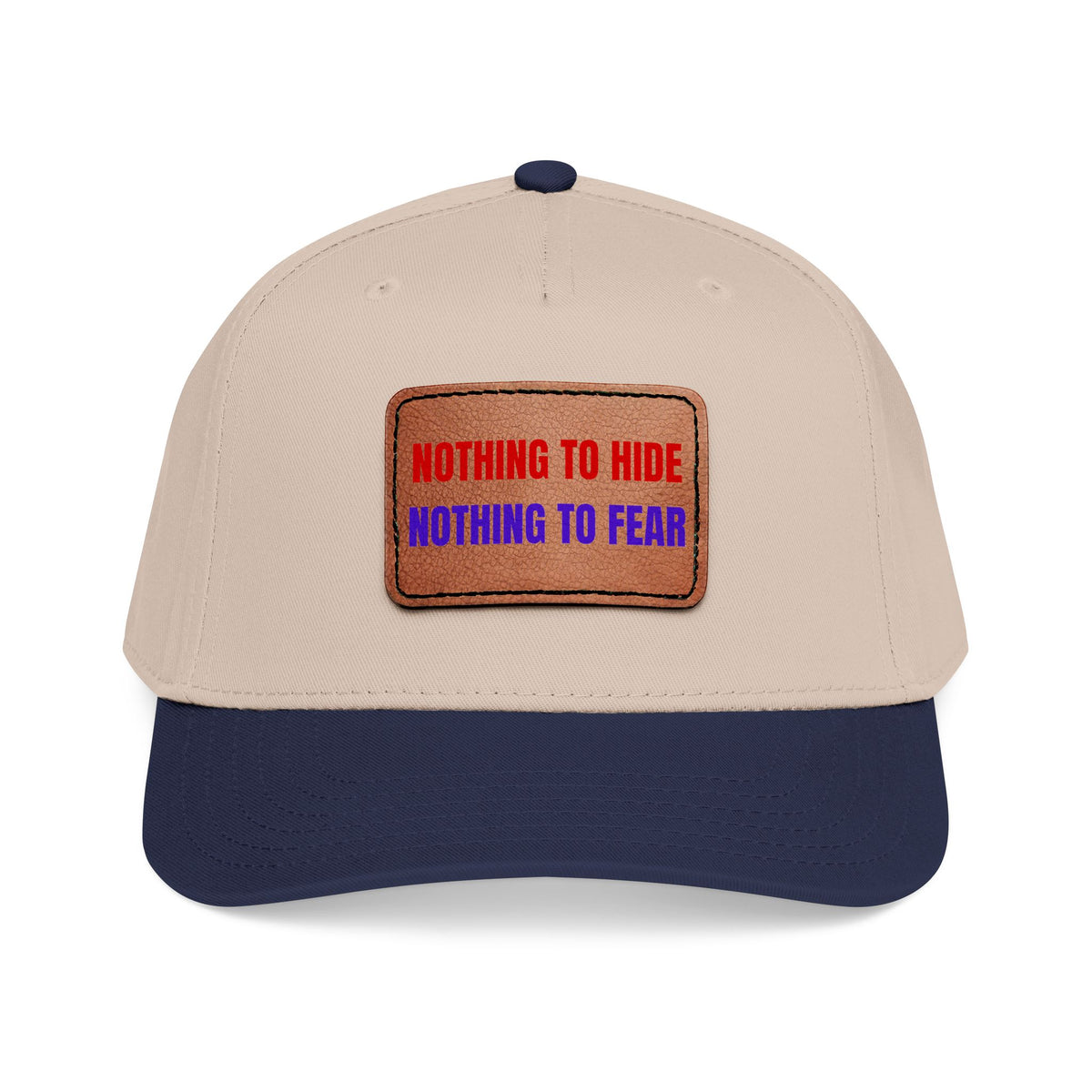 Nothing to Hide Mid Profile Baseball Cap with Leather Patch (Rectangle)