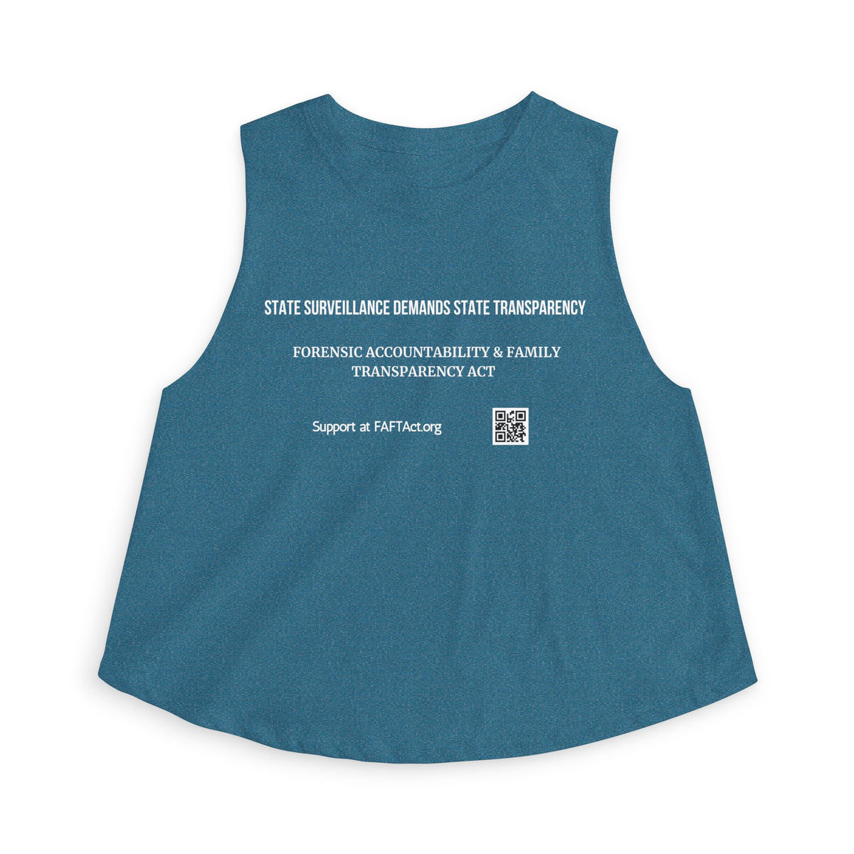 Women's Crop Top — "State Surveillance Demands State Transparency" Advocacy Tank