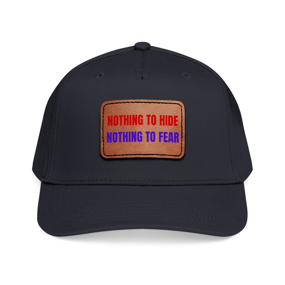 Nothing to Hide Mid Profile Baseball Cap with Leather Patch (Rectangle)