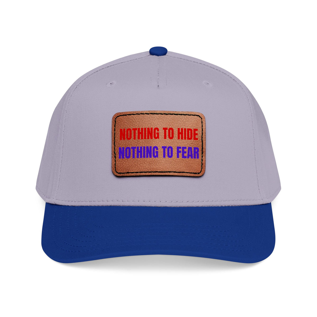 Nothing to Hide Mid Profile Baseball Cap with Leather Patch (Rectangle)