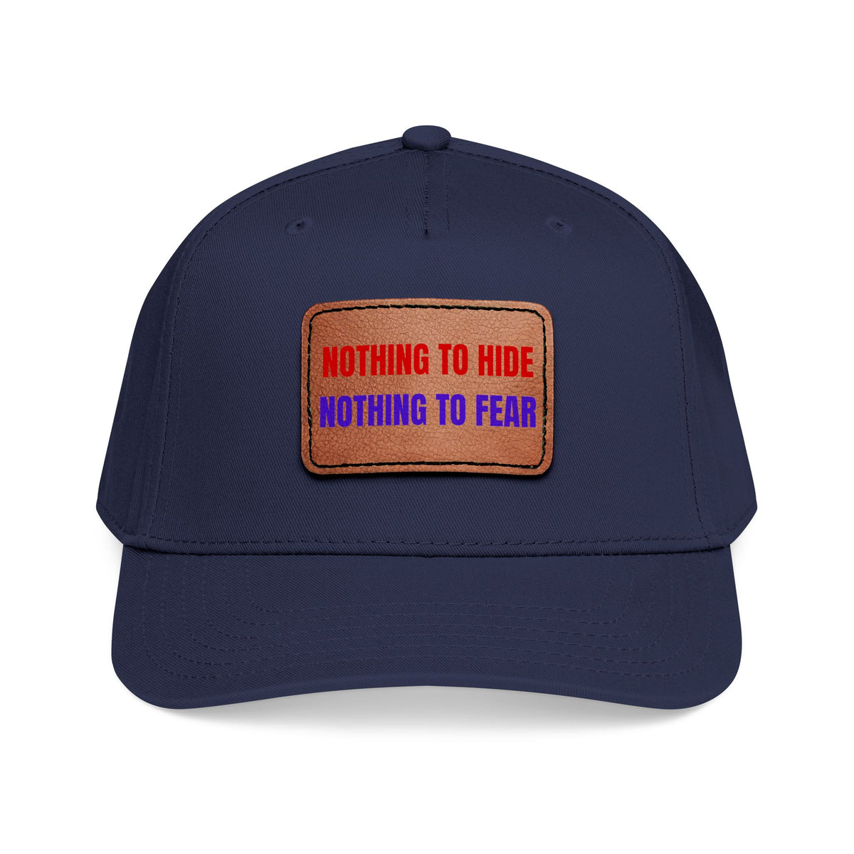 Nothing to Hide Mid Profile Baseball Cap with Leather Patch (Rectangle)