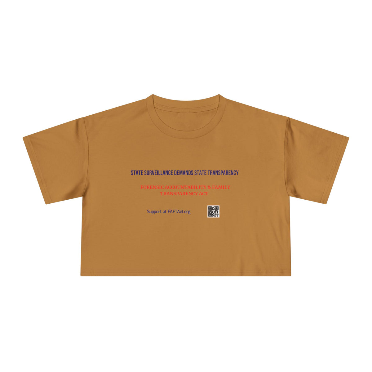 Women's Crop State Surveillance Demands State Transparency — Graphic Tee