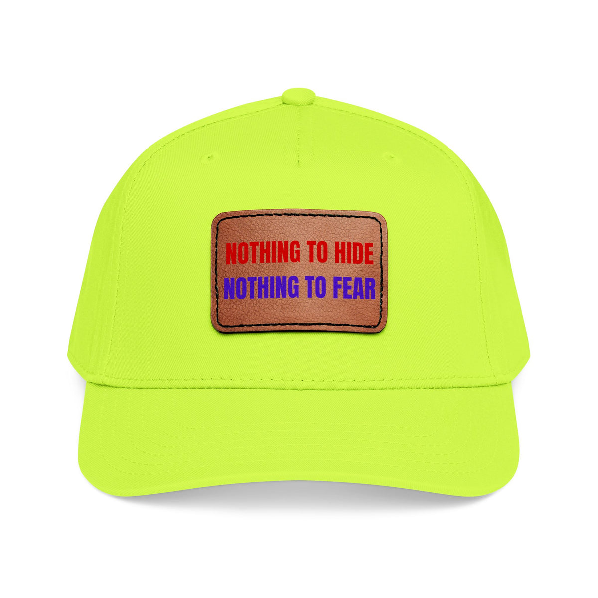 Nothing to Hide Mid Profile Baseball Cap with Leather Patch (Rectangle)