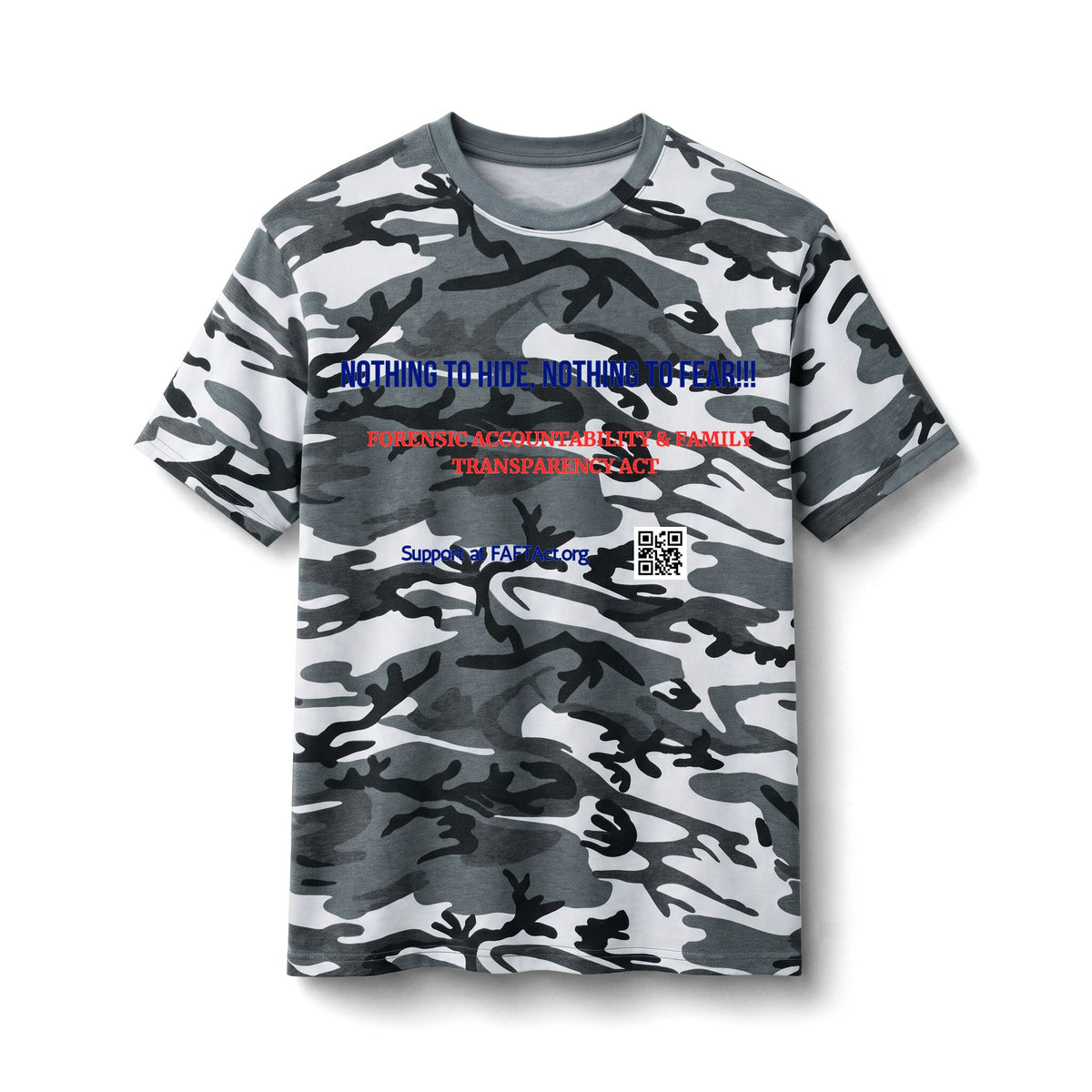 Camo Cotton Tee – "Nothing to Hide"
