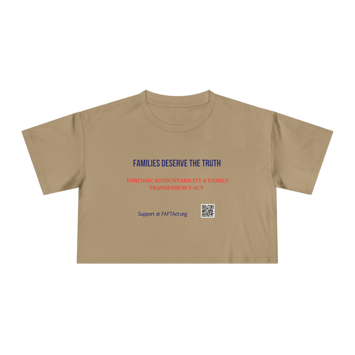Women's Crop Families Deserve The Truth — Graphic Tee