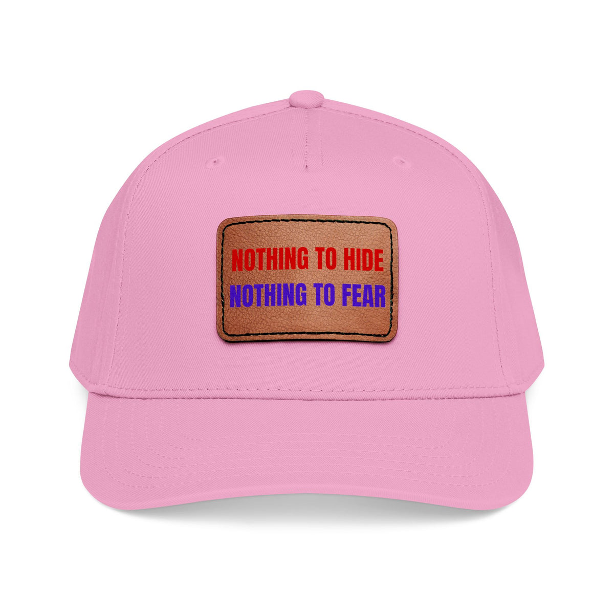 Nothing to Hide Mid Profile Baseball Cap with Leather Patch (Rectangle)