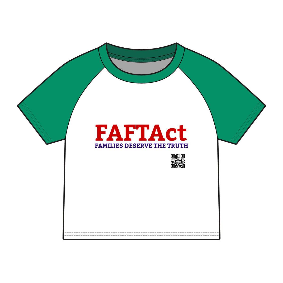 FAFTAct Raglan Tee — "Families Deserve the Truth" Women's Tee