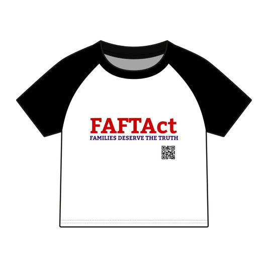 FAFTAct Raglan Tee — "Families Deserve the Truth" Women's Tee