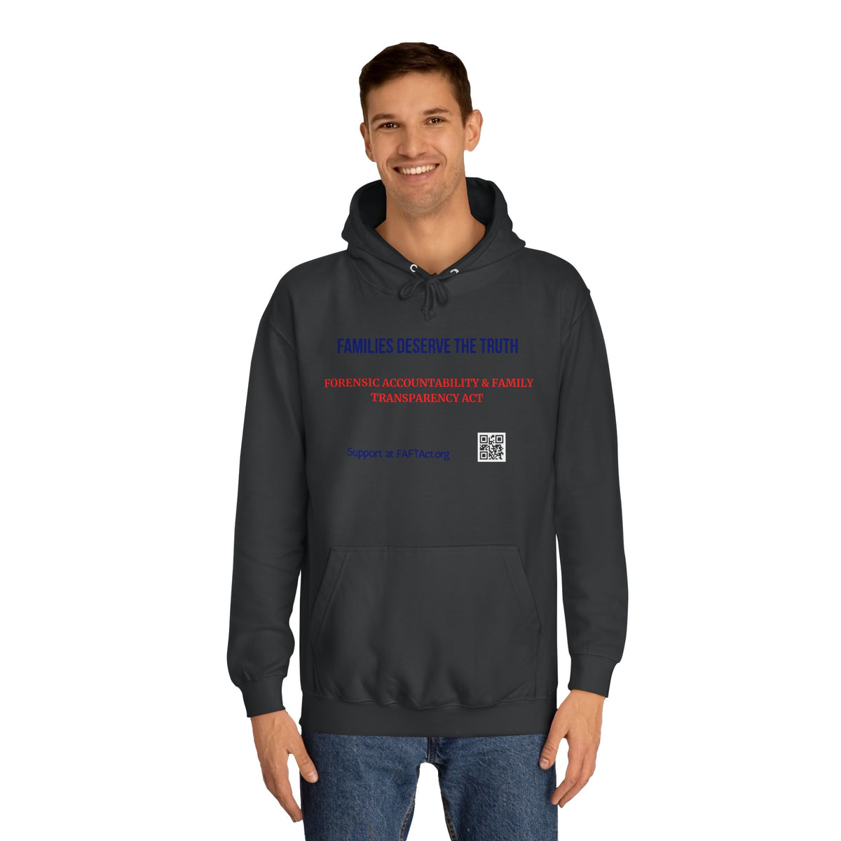 Families Deserve The Truth Hoodie (Red/Blue) Colors