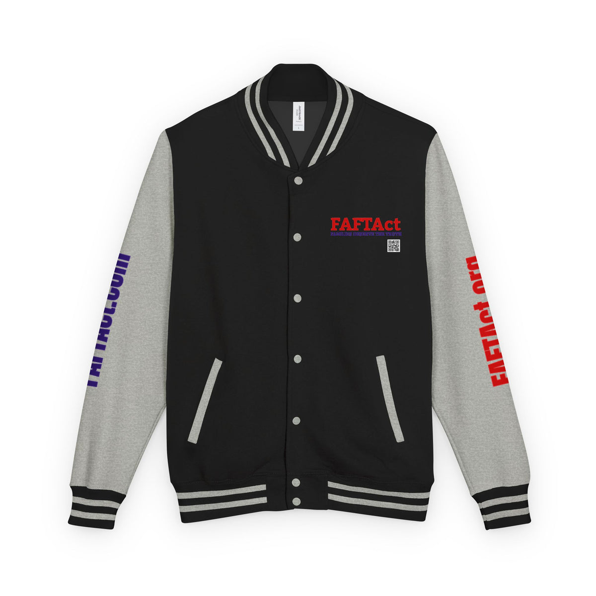 Letterman Varsity Jacket with “FAFTAct” Chest Logo