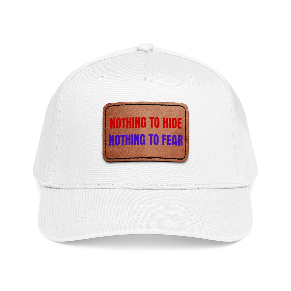 Nothing to Hide Mid Profile Baseball Cap with Leather Patch (Rectangle)