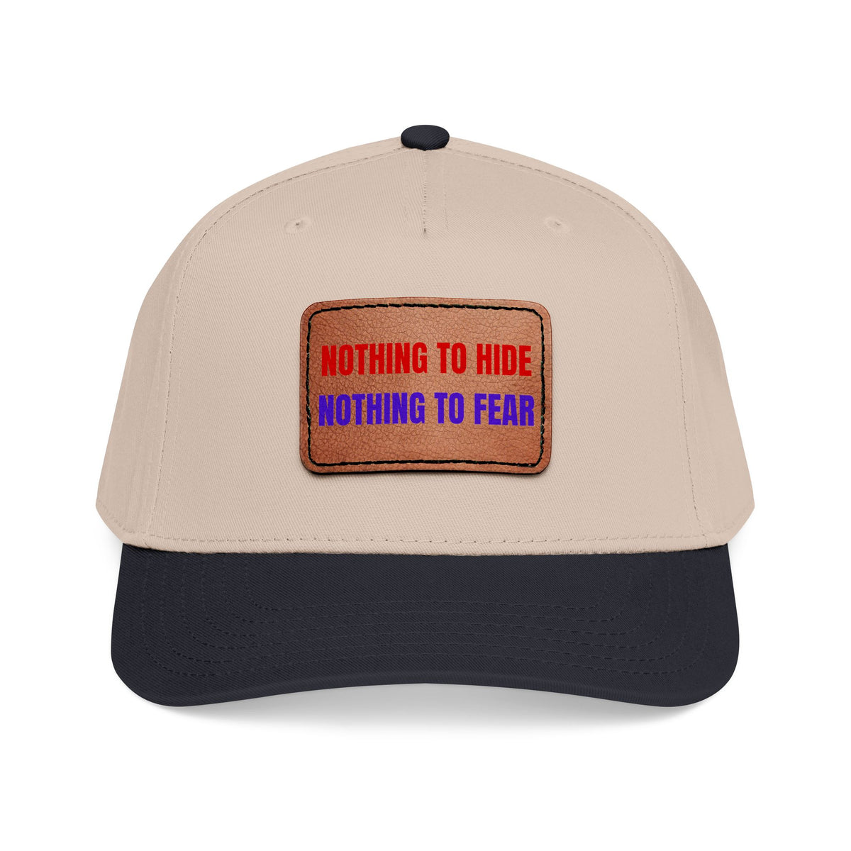 Nothing to Hide Mid Profile Baseball Cap with Leather Patch (Rectangle)