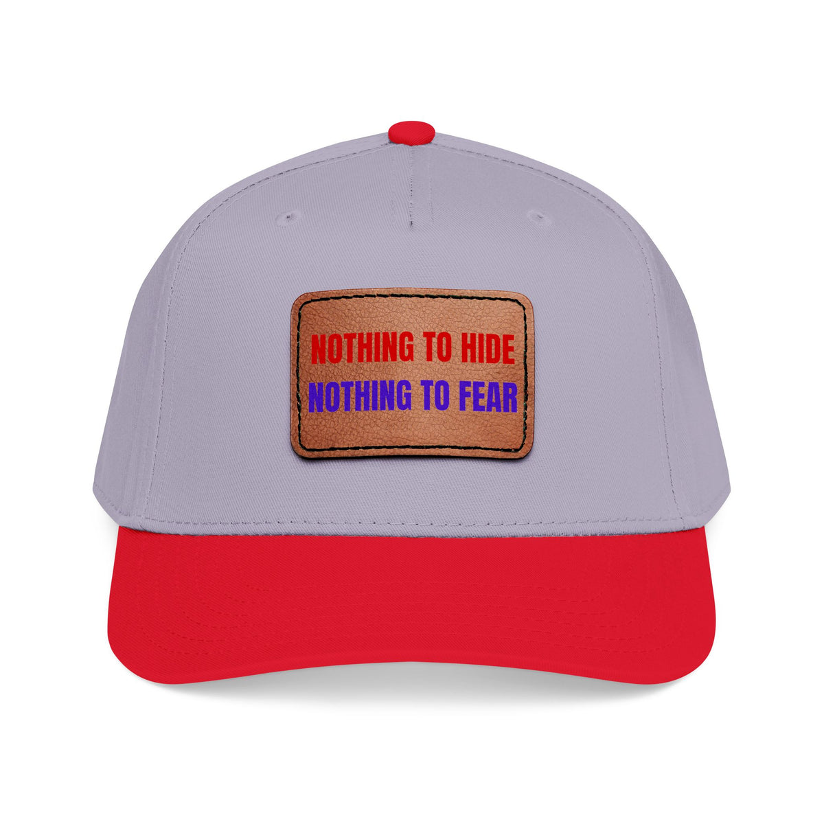Nothing to Hide Mid Profile Baseball Cap with Leather Patch (Rectangle)