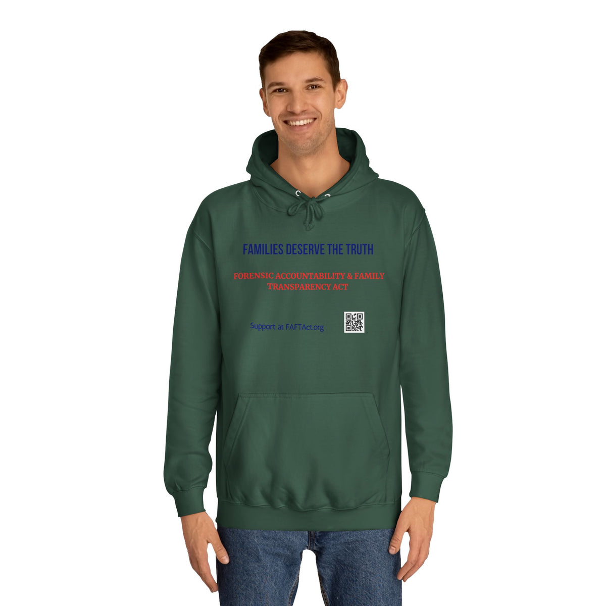 Families Deserve The Truth Hoodie (Red/Blue) Colors