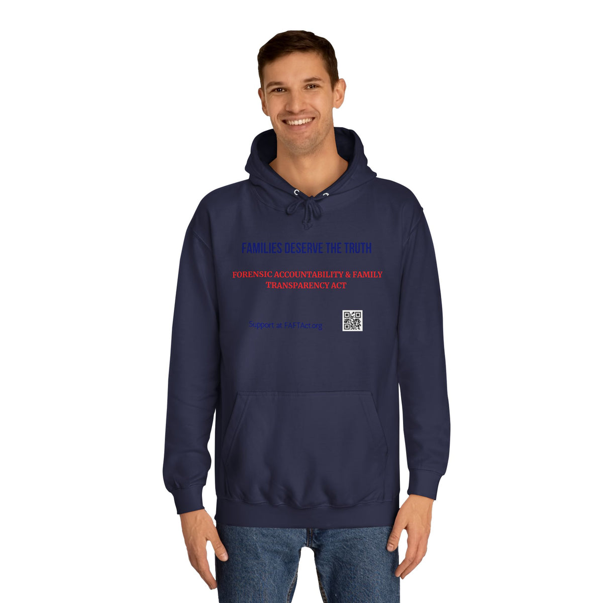 Families Deserve The Truth Hoodie (Red/Blue) Colors
