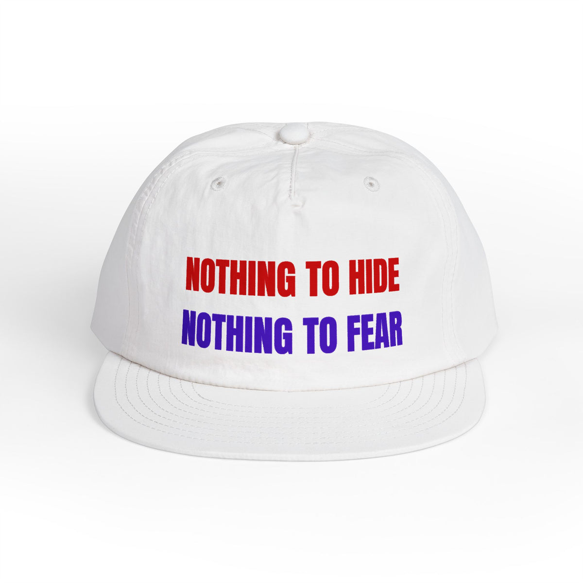 Surf Cap — "Nothing to Hide, Nothing to Fear" Embroidered Streetwear Hat