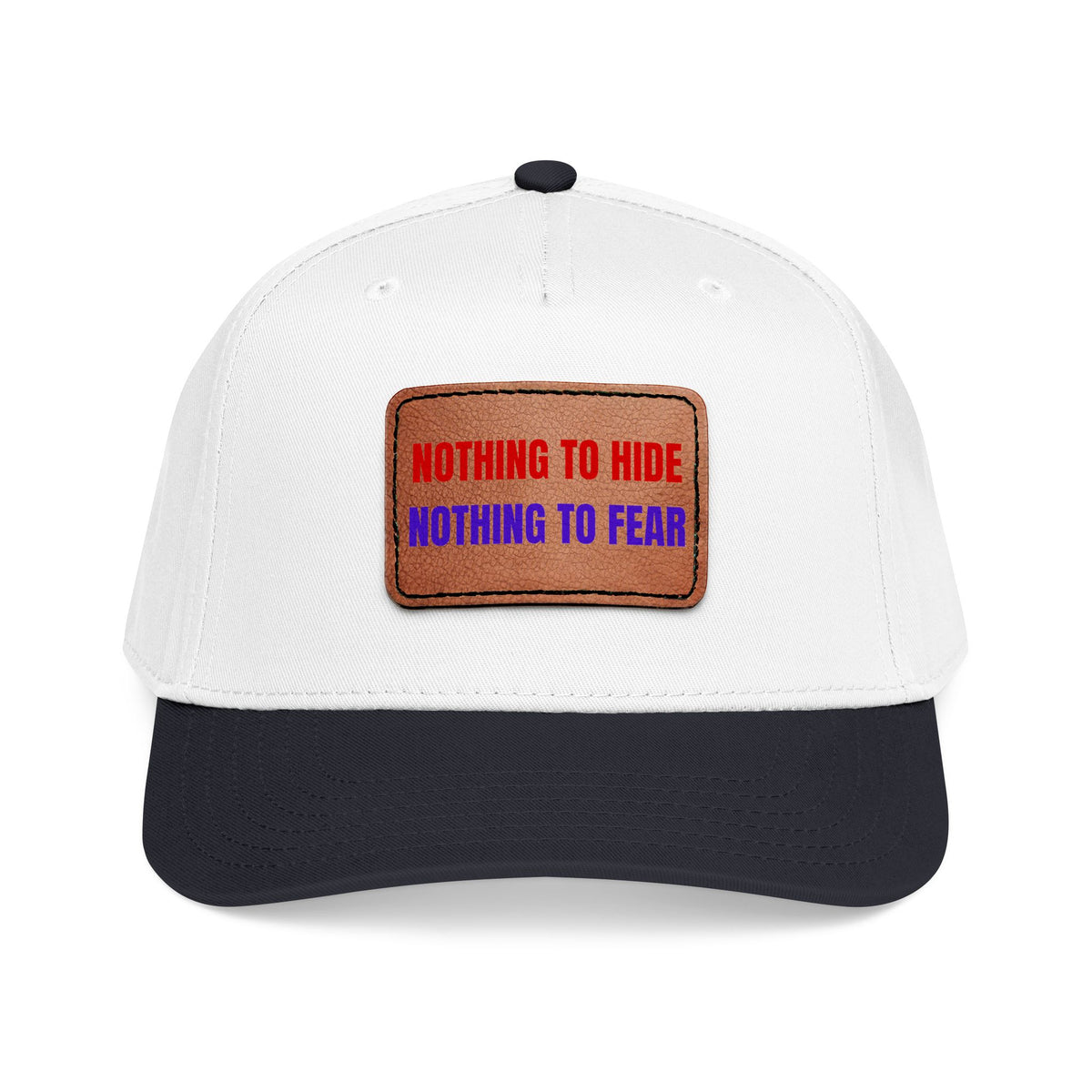 Nothing to Hide Mid Profile Baseball Cap with Leather Patch (Rectangle)
