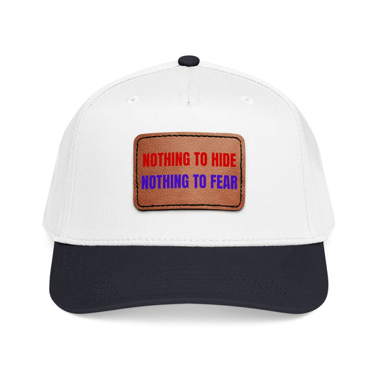 Nothing to Hide Mid Profile Baseball Cap with Leather Patch (Rectangle)