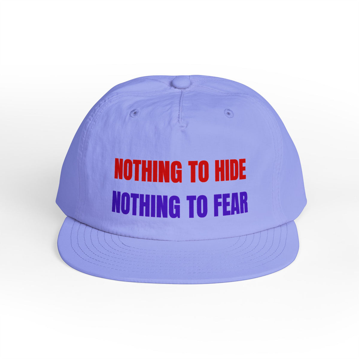 Surf Cap — "Nothing to Hide, Nothing to Fear" Embroidered Streetwear Hat