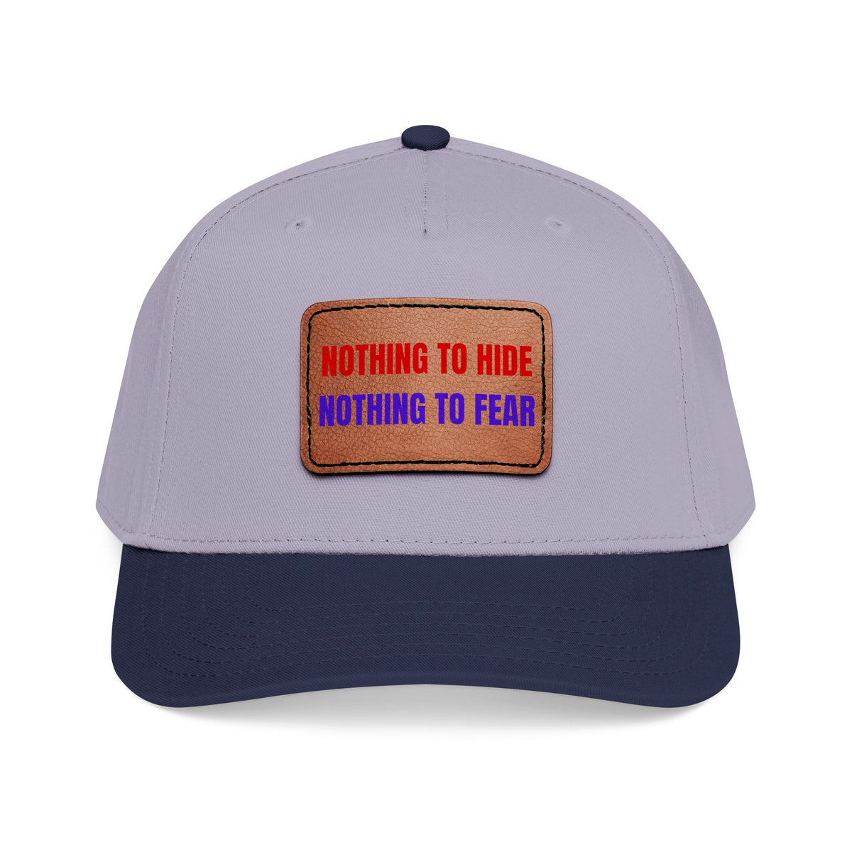 Nothing to Hide Mid Profile Baseball Cap with Leather Patch (Rectangle)